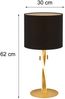 LED Tischlampe mit Stoffschirm Schwarz und beleuchtetem Gestell, Höhe 62cm Bild 4