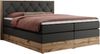 Boxspringbett VENETO KING, Doppelbett mit Multipocket-Matratze, Polsterbett mit Kopfstütze - 200 x 200 cm - Dunkelgrau Kunstleder - H3 Bild 4