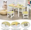 4-teiliges Tisch- und Stuhl-Set für Kinder 2 in 1 Set aus Holz für Kleinkinder Natur + Weiß Bild 4