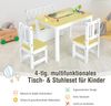 4-teiliges Tisch- und Stuhl-Set für Kinder 2 in 1 Set aus Holz für Kleinkinder Natur + Weiß Bild 3