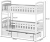 Kids Collective Etagenbett Hochbett Kinderbett 90x200 umbaubar in zwei Einzelbetten (Modell 2025), 90x200 cm mit zwei Schubladen Lattenrost Rausfallschutz Vollholz weiß Bild 3