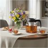 Teekanne Glaskanne 1200ml mit Teesieb Deckel und Griff eleganter Teegenuss Bild 5