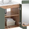 Badmöbel-Set Izan Goldkraft Eiche/Grün 3 Teile mit Spiegel Vicco Bild 5