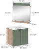 Badmöbel-Set Izan Goldkraft Eiche/Grün 3 Teile mit Spiegel Vicco Bild 2