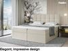 MEBLINI Boxspringbett NILS 160x220 cm mit Bettkasten - H4/Beige Webstoff Polsterbett - Doppelbett mit Topper & Bonellfederkern-Matratze Bild 2