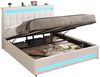 MSMASK Polsterbett Hydraulisches Stauraumbett mit höhenverstellbarem Kopfteil (Ohne Matratze), Funktionsbett, Jugendbett mit LED-Beleuchtung und Ladeanschlüssen Bild 3