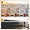 Nettlife LED Deckenleuchte Dimmbar Holz 3 Ringe 46W Modern Deckenlampe 70cm Wohnzimmer, LED fest integriert, 1/2/3/4 Ringe für Schlafzimmer Büro Küche Bild 2