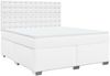 vidaXL Boxspringbett mit Matratze Weiß 180x200 cm Kunstleder 3293033 Bild 3