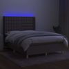 vidaXL Boxspringbett mit Matratze & LED Taupe 140x190 cm Stoff 3139193 Bild 3