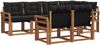 vidaXL Outdoor-Sofagarnitur mit Kissen 7 pcs Natürlich und Schwarz 3368763 Bild 2