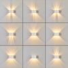hofstein Außen-Wandleuchte Wandlampe aus Metall in Weiß, LED fest integriert, 3000 Kelvin, Wandleuchte Up&Down Effekt, Außenleuchte, LED 12 Watt, 700 Lumen, IP54 Bild 2