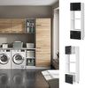 Hochschrank R-Line Schwarz Hochglanz 60 cm mit offenen Regalen, und Türen Vicco Bild 2