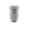 2er Set Kaffeebecher To Go, Porzellan Coffee to go Becher mit Deckel 250ml Grau Bild 2