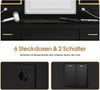 BarberPub Friseurplatz mit 4 Schubladen, Schminktisch mit Spiegel, Bedienungsplatz mit 4 Ablagen & 2 Schränken, Spiegelschrank mit Beleuchtung, Spiegeltisch, Friseureinrichtung, 3187 (Schwarz-Gold) Bild 5