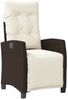 vidaXL Gartensessel mit Fußteil Verstellbar Braun Poly Rattan 365234 Bild 2