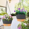 Hängende Pflanzgefäße Set 2er-Pack 20.3cm Indoor Outdoor Korb Grau Bild 4