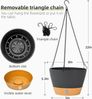 Hängende Pflanzgefäße Set 2er-Pack 20.3cm Indoor Outdoor Korb Grau Bild 2