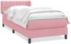 vidaXL Boxspringbett mit Matratze Rosa 90x210 cm Samt 3317768 Bild 2