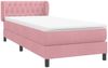 vidaXL Boxspringbett mit Matratze Rosa 90x210 cm Samt 3317768 Bild 4