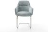 Freischwinger Pejo-Flex Chenille Pastellblau Freischwinger flach Edelstahl Taschenfederkern Bild 2