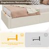 Daybett 90x200 cm mit hydraulischem Stauraum, Polsterbett, Tagesbett, Schlafsofa mit USB-Ladeanschluss und Leselampe, beige, Bouclé Bild 3