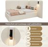 Daybett 90x200 cm mit hydraulischem Stauraum, Polsterbett, Tagesbett, Schlafsofa mit USB-Ladeanschluss und Leselampe, beige, Bouclé Bild 4