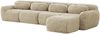 Modulares Ecksofa aus Plüsch mit Chaiselongue, beige Bild 5