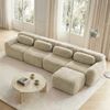 Modulares Ecksofa aus Plüsch mit Chaiselongue, beige Bild 2