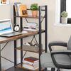 Vasagle Schreibtisch, mit Regalböden rechts oder links, Industrie-Design, Vintagebraun, 60 x 137,2 x 118,7 cm Bild 4