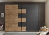 Schwebetürenschrank >LINEA< in Bartex Eiche / Graphit - 270x211x58cm (BxHxT) Bild 4
