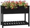 vidaXL Pflanzkübel mit Ablage Schwarz 111,5x54x81 cm Massivholz Kiefer 823791 Bild 4