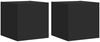 vidaXL TV-Wandschränke mit LED-Leuchten 2 Stk. Schwarz 30,5x35x30 cm 837221 Bild 2