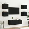 vidaXL TV-Wandschränke mit LED-Leuchten 2 Stk. Schwarz 30,5x35x30 cm 837221 Bild 5