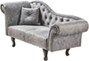 Linksseitige Chaiselongue LATTES II Samtstoff Grau Bild 4