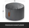 Green Bean® Sitzhocker aus Kunstleder - Pouf mit EPS Perlen Füllung - 43 x 30 cm - perfekte Ergänzung zum Sitzsack - Grau Bild 4