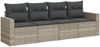 vidaXL 4-tlg. Garten-Sofagarnitur mit Kissen Hellgrau Poly Rattan 3251019 Bild 2
