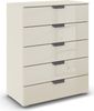 rauch Aditio Box, Kommode, 5 Schubladen, mit Glasfront, mit Softclose-Funktion, Farbe Beige, BxHxT 80x100x42cm Bild 3