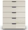 rauch Aditio Box, Kommode, 5 Schubladen, mit Glasfront, mit Softclose-Funktion, Farbe Beige, BxHxT 80x100x42cm Bild 2