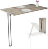 KDR Produktgestaltung Wandklapptisch Schreibtisch Tischplatte 80x50 cm in Eiche astig Klapptisch Esstisch Küchentisch für die Wand Höhe Tisch 74 cm zur Wandmontage mit Tischbein klappbar Bild 5