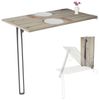 KDR Produktgestaltung Wandklapptisch Schreibtisch Tischplatte 80x50 cm in Eiche astig Klapptisch Esstisch Küchentisch für die Wand Höhe Tisch 74 cm zur Wandmontage mit Tischbein klappbar Bild 4