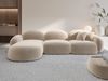 Couch Mirello L Form in Samtstoff - Samtstoff - creme - Links Bild 2