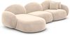 Couch Mirello L Form in Samtstoff - Samtstoff - creme - Links Bild 1
