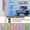 VOWNER Eckschrank 205 cm Beleuchtete Vitrine mit Glastüren, 5-stöckiges Eckregal (1-St) mit 3 Farblichtern & Bewegungssensor für Sammlerstücke, Bücher Bild 4
