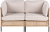 Gartensofa mit Tisch 2-Sitzer OMEGANA Hellbeige Polyrattan Bild 5