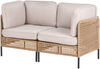 Gartensofa mit Tisch 2-Sitzer OMEGANA Hellbeige Polyrattan Bild 4