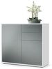 Vladon Sideboard Ben, Kommode mit 2 Türen und 2 Schubladen, Weiß matt/Graphit Seidenmatt (79 x 74 x 36 cm) Bild 4