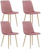 Home Collective Esszimmerstuhl Wohnzimmerstuhl Stuhl mit Velours-Sitz (ergonomisch, ideal für Wohnzimmer, Büro, Schlafzimmer oder Esszimmer), maximale Belastung: 120 kg, rosa mit holzfarbenen Beinen 4er Set Bild 2