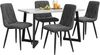Esszimmerstuhl Set,Esstisch mit 4 Grau Samtstühlen, moderner Küchentisch Set, rechteckiger Tisch mit Marmoroptik Bild 3