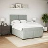 vidaXL Boxspringbett mit Matratze Hellgrau 160x200 cm Samt 3293248 Bild 4