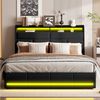 PXloue Stauraumbett Polsterbett Doppelbett, mit LED-Beleuchtung und verstecktem Stauraum,160x200 cm Bild 3
